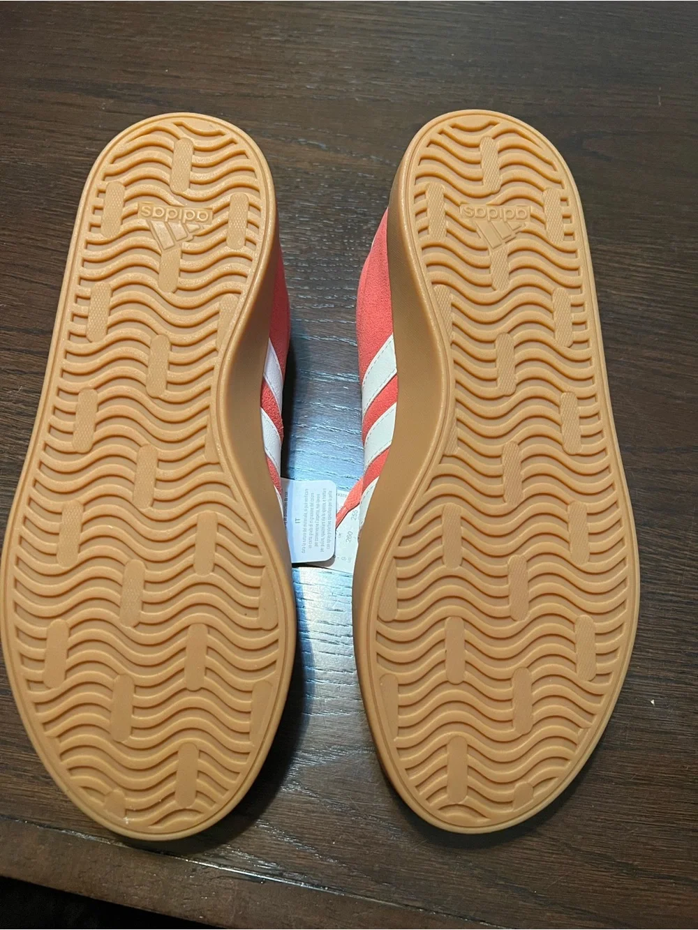 adidas| VL Court 3.0 Coral Red Suede Sneakers with Gum Sole- size 9 Women